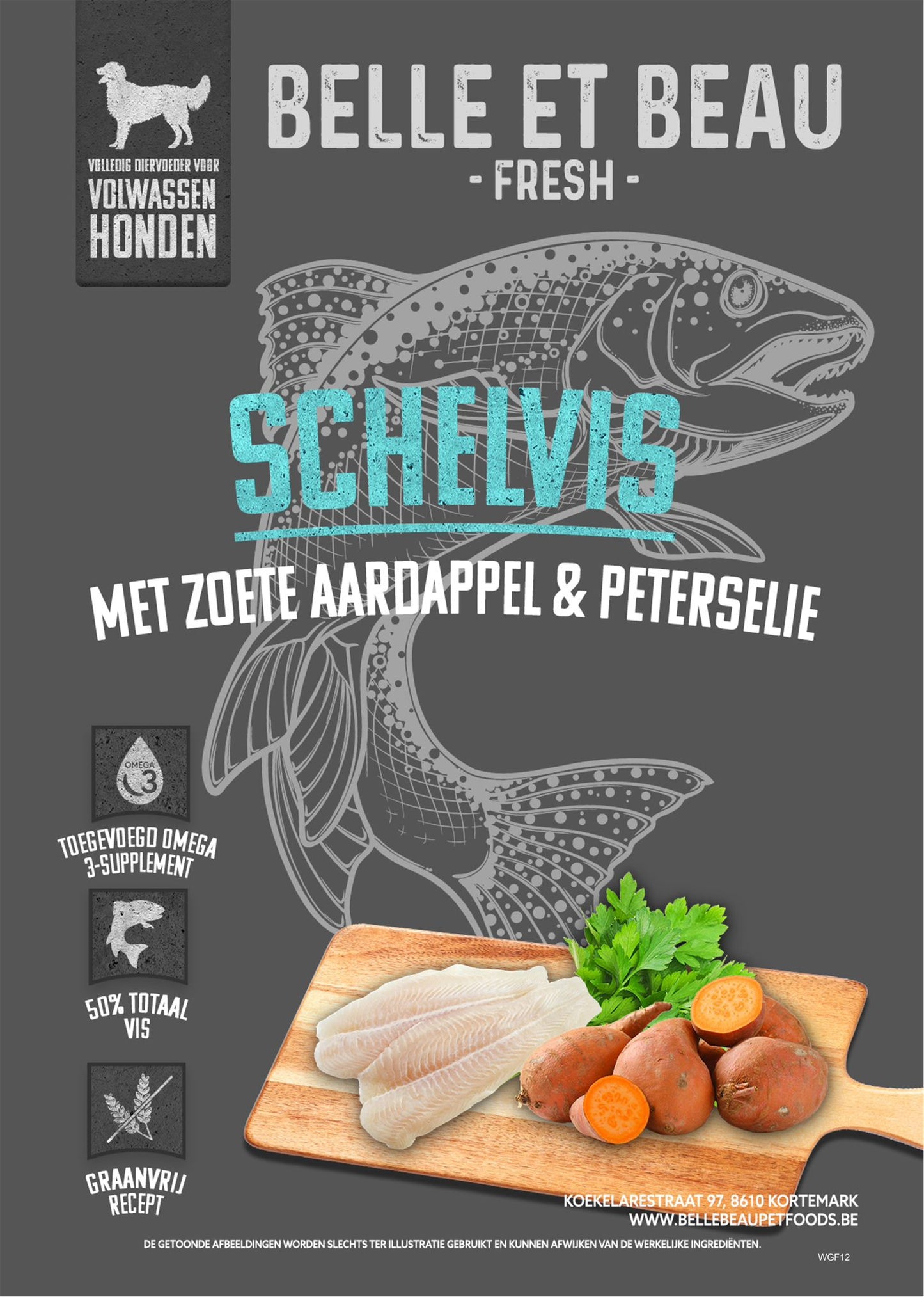 SCHELVIS MET ZOETE AARDAPPEL EN PETERSELIE
