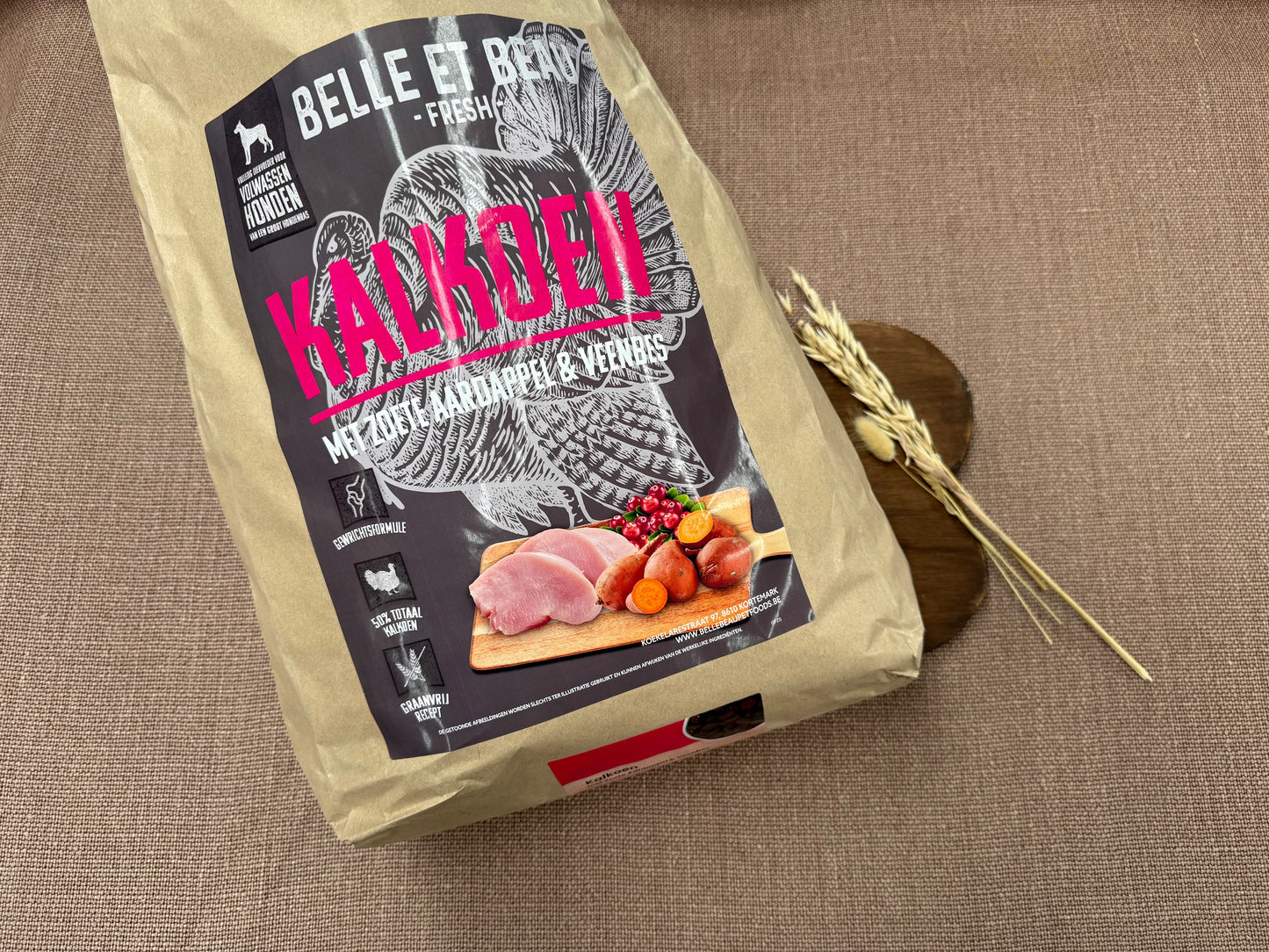 KALKOEN MET ZOETE AARDAPPEL & VEENBES GRAANVRIJ