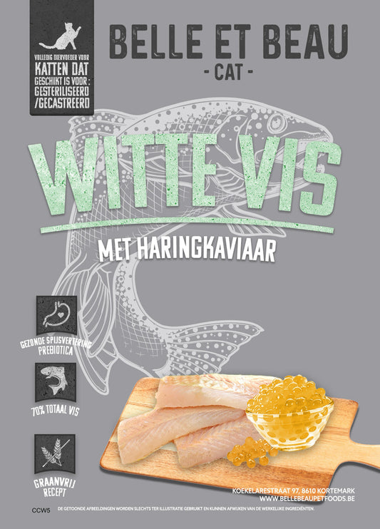 WITTE VIS MET HARINGKAVIAAR - volwassen kat