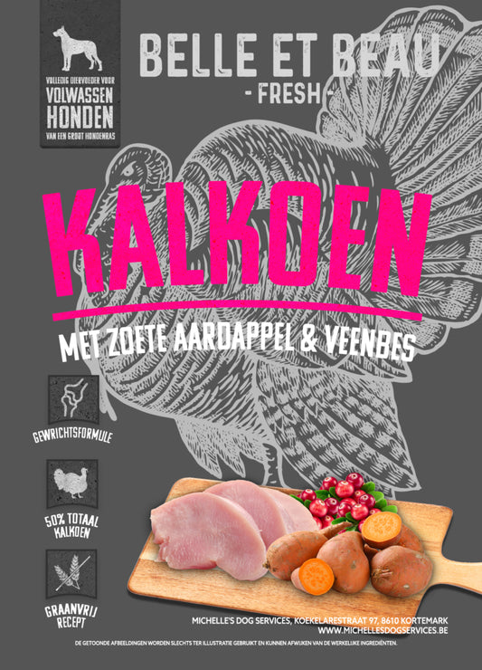 KALKOEN MET ZOETE AARDAPPEL & VEENBES GRAANVRIJ